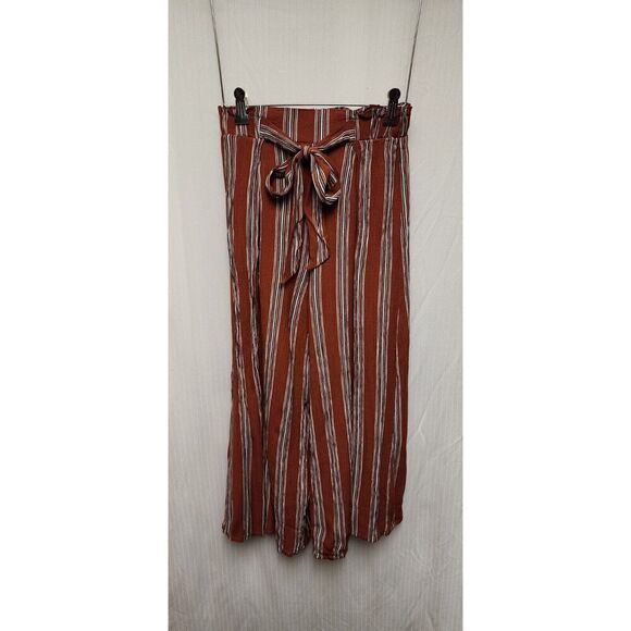 Simplee Women's Boho Flowy High Waisted Elegant Split Stripe Wide Leg Pants SM - Picture 6 of 10
